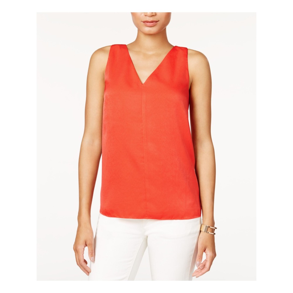 BAR III Womens Sleeveless V Neck Top Blouse Sz Medium FLAW